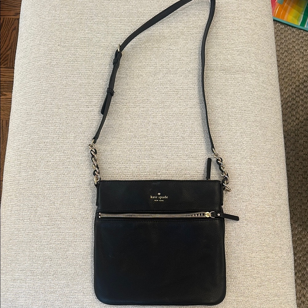 Kate Spade Black Crossbody Bag with Silver Hardware